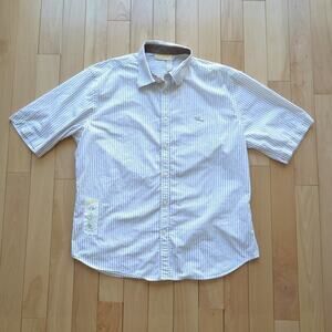 Rocawear Short Sleeve Button Down Shirt Size XL Brown White